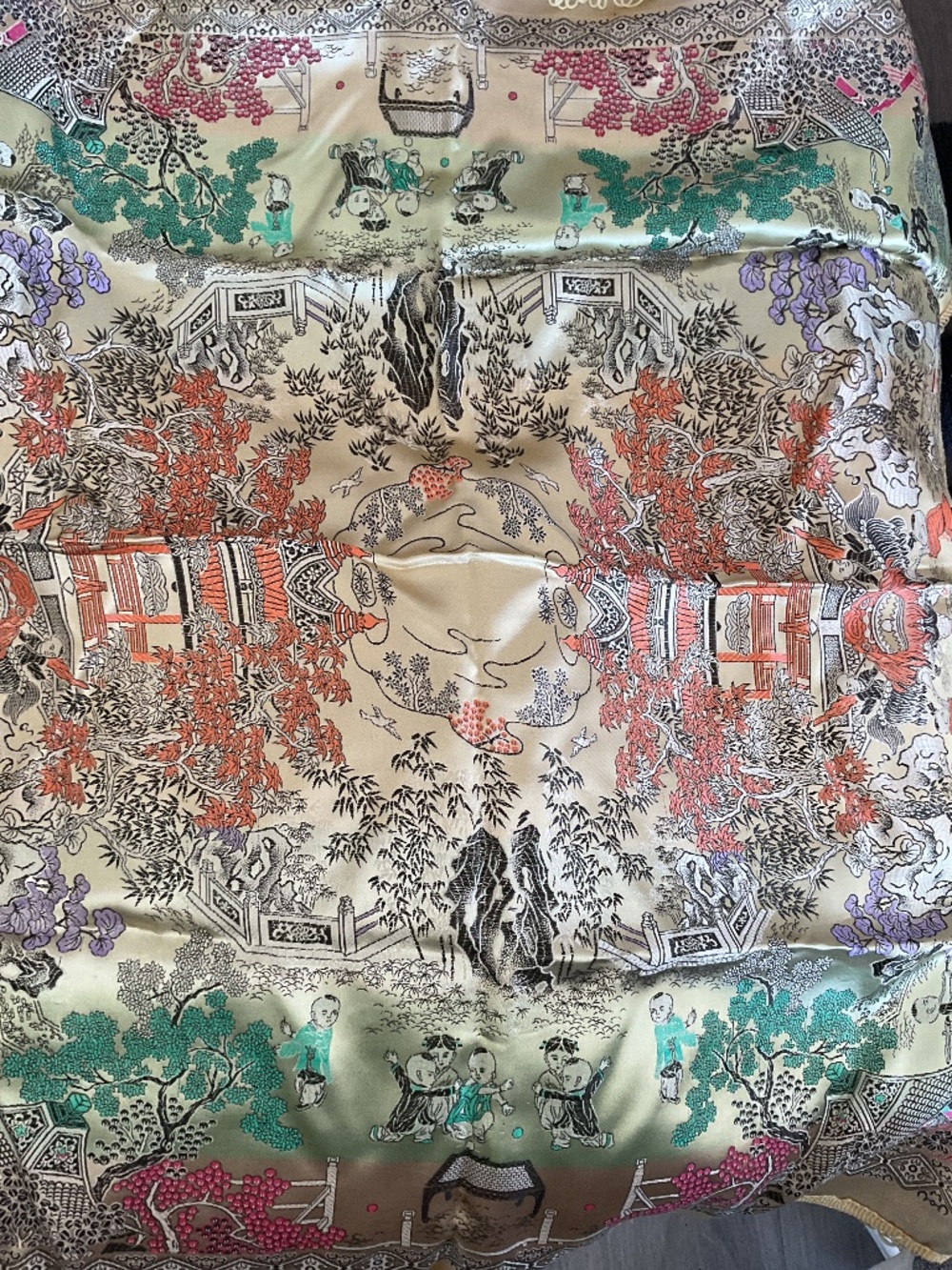Vintage “hundred children” brocade, measure about 93*96 CM